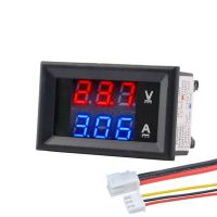 Dc 100V 200V 50a 10a 0.28Quot; Mini เครื่องวัดแรงดันไฟฟ้าแบบดิจิตอล Ammeter 4บิต5สายแรงดันไฟฟ้าเครื่องวัดค่ามิเตอร์ปัจจุบันสีน้ำเงินแดงจอแสดงผล Led คู่