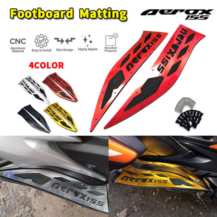 Aerox 155 Matting Footboard Alloy with Carbon Complete Bolts And