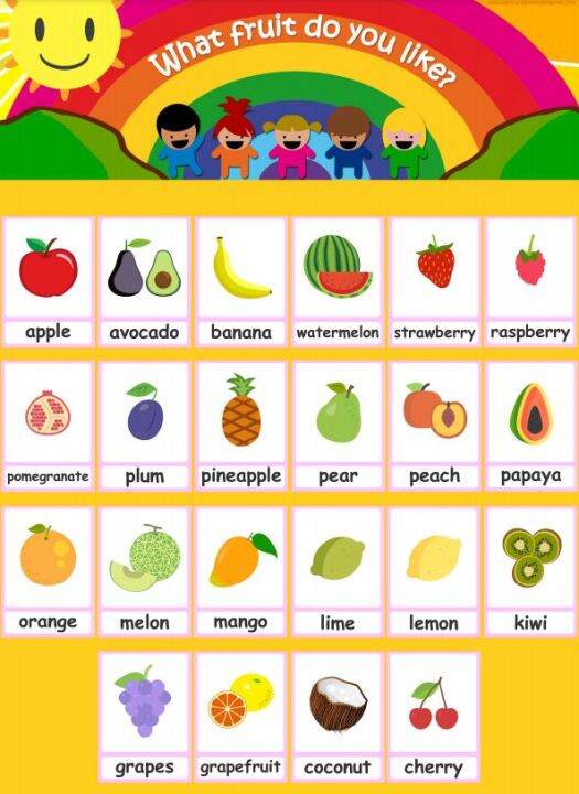 NEW !! Laminated Chart for Kids | FRUITS | Lazada PH