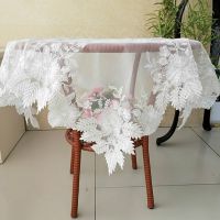 European Lace Fabric Seiko Flower Embroidery Tablecloth Dust Cloth Balcony Small Round Table Tapete Christmas Wedding Decoration