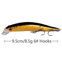 Bitak 1Pcs Minnow Fishing Lure 95mm 8g Wobbler เหยื่อประดิษฐ์ Sinking Laser 3D Eyes Crankbaits Fishing Tackle Hard เหยื่อ 2023 ใหม่