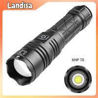 Xhp70 Led Flashlight 1500 Lumens Zoom Rechargeable High Power Outdoor Camping Emergency Flashlight Torch