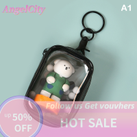 ?AngelCity กล่องจัดระเบียบเครื่องประดับโปร่งใสกระเป๋ากล่องปริศนากระเป๋าพวงกุญแจกระเป๋ากระเป๋าสตางค์หนากระเป๋าตุ๊กตาน่ารัก