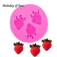 3D Strawberry silicone mold soap sugar fondant molds fruit chocolate moulds for cakes decorating tools silikon form T0107 Bread  Cake Cookie Accessori