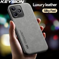 {Taoyitao เคส} KEYSION เคสหนังสุดหรูสำหรับ Realme C53พีซีซิลิโคนอ่อนกันกระแทกฝาหลังโทรศัพท์ A7 OPPO A5S A12