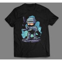 เสื้อเชิ้ตพิมพ์ลายการ์ตูน Robocop Movie แบบเต็มด้านหน้าขนาดใหญ่ เสื้อยืดผช เท่ๆ คอลูกเรือ WE589