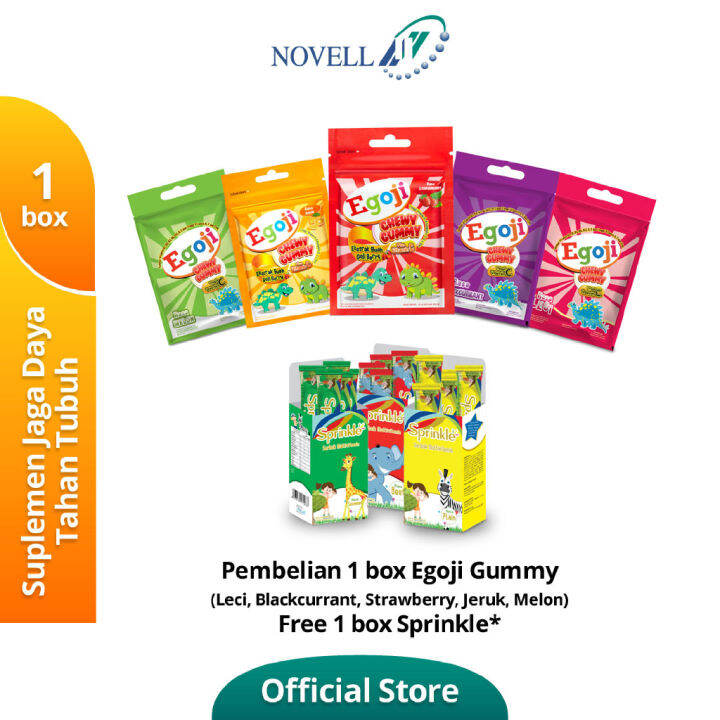 Egoji gummy 1 box @5 sachet - Free 1 box Sprinkle | Lazada Indonesia