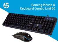 (KM200) KEYBOARD&amp;MOUSE (คีย์บอร์ด&amp;เมาส์สาย) HP LED 2400DPI การออกแบบที่หรูหราและเรียบง่าย (ประกัน 1 ปี) ของแท้