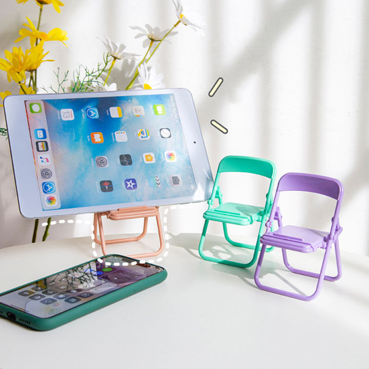 yeqinhuia-ที่วางโทรศัพท์มือถือขนาดเล็ก-พกพาได้น่ารักเก้าอี้ที่ตั้งโทรศัพท์บนโต๊ะสำหรับดูทีวีมือถือ