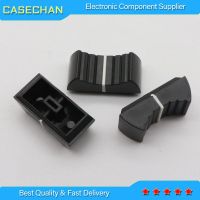 10pcs Black Mixer Dimming Table Straight Slip Potentiometer Fader Knob Cap / Push Button Cap 4mm Hole / Fader Cap สีดํา 4mm