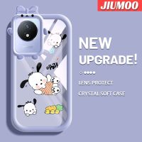 เคส JIUMOO สำหรับ VIVO Y02 Y11 Y02A เคส2023ลายการ์ตูน Pochacco Pochacco สีสันสดใสน่ารักเล็กๆกล้องมอนสเตอร์นิ่มสำหรับเลนส์กันกระแทกแบบใสเคสมือถือป้องกันซิลิโคนเรียบง่ายปลอกความคิดสร้างสรรค์โปร่งใส