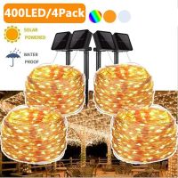 （roast chicken）50/100/200/300/400LED ไฟ LED พลังงานแสงอาทิตย์กลางแจ้งพู่ห้อยสวนนางฟ้าแสงสตริงกันน้ำคริสต์มาสพวงมาลัยตกแต่งลาน