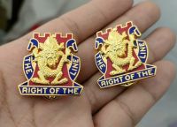 tomwang2012.PAIR US ARMY 14TH INFANTRY REGIMENT DISTINCTIVE UNIT INSIGNIA BADGE PIN DUI DI 71ST DIVISION