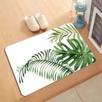 Tropical Palm Leaf Pattern 40*60 Door Kitchen Bathroom Mat Doormat Indoor outdoor Floor Mats Anti-Slip Rug