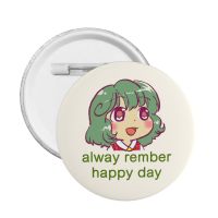 【CC】 I Draw Pls Rember Happy Day Yuuka Kazami Touhou Meme Pin Badge Anime Customizable Pins Brooch Badges Brooches