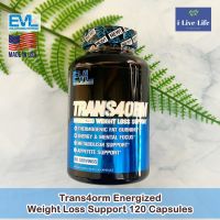 แฟตเบิร์น อาหารเสริม ออกกำลังกาย Trans4orm Energized Weight Loss Support 120 Capsules - EVLution Nutrition