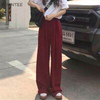 Pants Women Vintage Full-length Chic Hot Sales BF Ins High Waisted Teens Trousers All-match Pure Stylish Clothing New Arrival