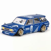 Die-casting 1:64 Scale Nissan Datsun 510 Crock Pot Wagon Openable Cover Simulation Alloy Car Model Hobby Gift Static Decoration