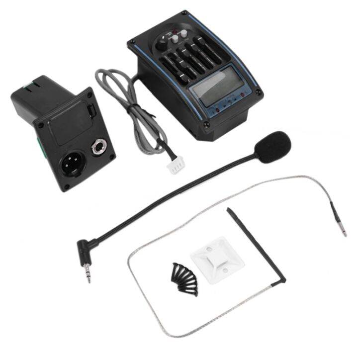 5 Bands Acoustic Guitar Pickup EQ Preamp LCD Tuner Equalizer with Mic