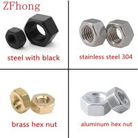 ✜ 2-50pcs DIN934 M1 M1.2 M1.4 M1.6 M2 M2.5 M3 M4 M5 M6 M8 M10 M12 stainless steel brass steel with black aluminum hex nut nuts