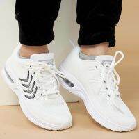 Women White Sneakers 2021 Solid Casual Sneakers Women Vulcanize Shoes New Fashion Air Cushion Breathable Mesh Lce-up Female Shoe