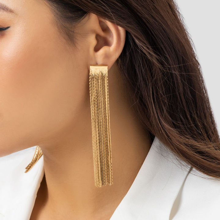 Gold Chain Earrings - Buy Gold Chain Earrings online in India