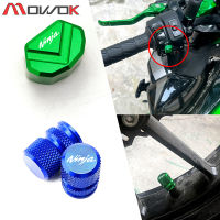 MOWOK สำหรับ Kawasaki Ninja 400 Ninja 650 250 300 Ninja1000SX ZX6R 10R สวิตช์เปิดปิด Mototcycle CNC ปุ่มกดสวิตช์สัญญาณหมุนและฝาวาล์วยางล้อ