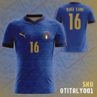 Kaos Jersey Atasan Pria Custom Bola Italy - Biru OTITALY001 s-5xl