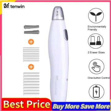 Tenwin Electric Eraser Kit with 16 Eraser Refills Rechargeable Pencil Eraser One-Button Control Christmas Gift Stationery Supplies for School Students