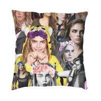 [FAZOZO Home Textile Store] Cara Delevingne เจ้าหญิงปลอกหมอนอิง45x45เซนติเมตรกระดาษเมืองสหราชอาณาจักรนักแสดงนุ่มน่ารักปลอกหมอนตกแต่งบ้านปลอกหมอน