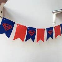 Happy Birthday Heroes Felt Banner Super Man Decorations Supplies For Home Children Room Decor Hanging Banners Streamers Confetti