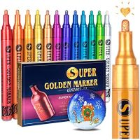 Haile 12Color Acrylic Paint Pens Metallic Markers:for Rock Painting Ceramic Glass Wood Canvas Mugs Scrapbook DIY Crafts SuppliesHighlighters  Markers