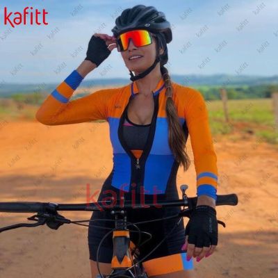 Kafitt เสื้อผู้หญิงสำหรับขี่จักรยานไลคร่า De ขี่จักรยานผู้หญิงกางเกงขาสั้นขี่จักรยาน Leotard แฟชั่น Macaquinho Ciclismo Feminino เสื้อผ้าสำหรับขี่จักรยานแมนกาลองกา