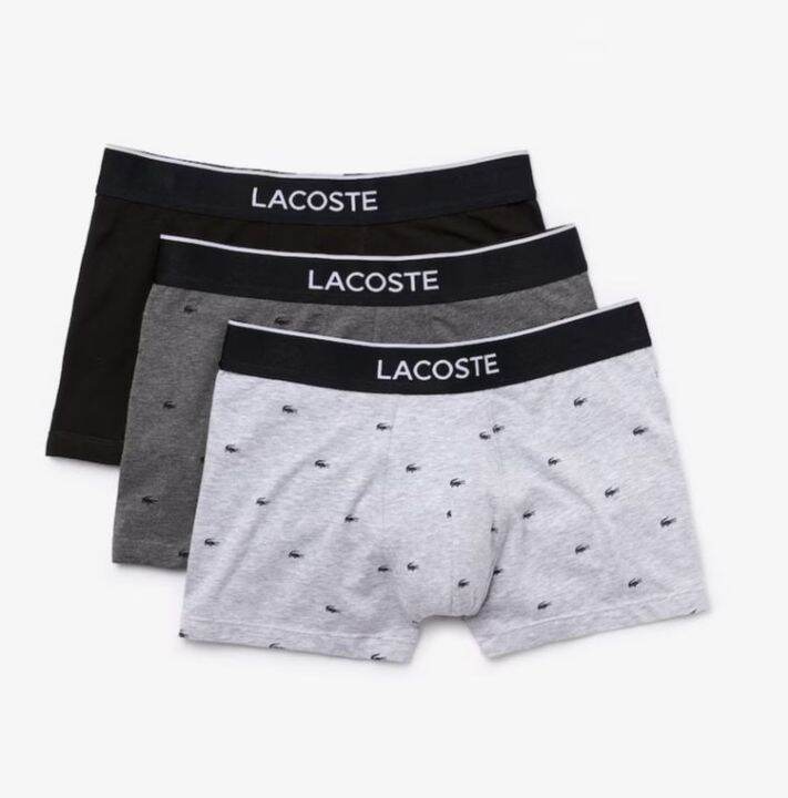 Lacoste Men's Casual Signature Boxer Trunks 3-Pack | Lazada PH