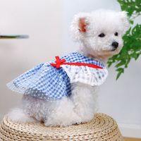 PETCIRCLE Dog Clothes Plaid Ribbon Gauze Skirt Dress For Small Dog Puppy Pet Cat Spring Summer Pet Cute Costume Pet Cloth Dress Clothing Shoes Accesso