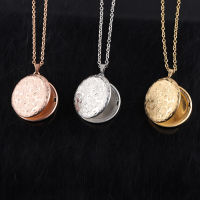 Fnixtar 10PcsLot Flower Pattern Round Photo Frame Pendant Necklaces Mirror Polish Stainless Steel Memorial Locket Necklaces