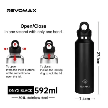 REVOMAX 600ML Portable Thermos Bottle 304 Stainless Steel Water Bottle Double  Wall Vacuum Flask Insulated Tumbler Travel Cup Mug