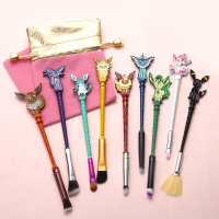 9ชิ้นเซ็ต Pokemon ชุดแปรงแต่งหน้า Eevee Sylveon Umbreon Espeon Glaceon อะนิเมะรูปเครื่องสำอางแปรงอายแชโดว์ Lip Beauty เครื่องมือ