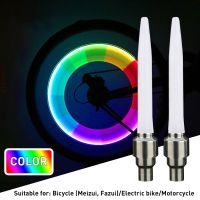 2PCS LED Bike Valve Light Colorful Rocket Type Hot Wheel Tyre Valve Cap Light Bike Tire Lamp For Bicycle Valve Bike Accessories Lights Reflectors