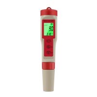 1 PCS 4-In-1 Digital Water Quality Tester PH/TDS/EC/Temperature Meter Red &amp; White ABS for Pools Aquariums Drinking Water