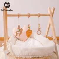 1 Set Baby Play Gym Toys Wooden Baby Toys Nursery Sensory BPA Free Organic Material Wooden Frame Infant Room Toys Baby Rattles