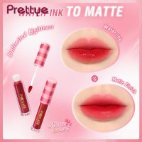 Prettye สีชมพูน้ำหมึกลิปกลอสลิปสติกให้ความชุ่มชื้นแบบด้านกันน้ำไม่ติดหน้าง่ายคงทนสาวแต่งหน้าลิปเคลือบริมฝีปาก