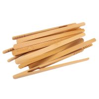 10 Pieces Bamboo Toast Tongs, Bamboo Tongs 7 Inches Toaster Tongs Made of Natural Bamboo perfect for Toast Bread