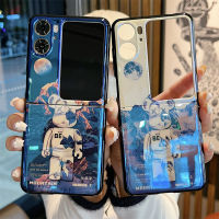 เคสแบบฝาพับสำหรับ OPPO ค้นหา N2หมีบลูเรย์แบบพับได้สำหรับเคสโทรศัพท์เสือภูเขาหิมะสำหรับ Oppo Find เคสห่อหุ้มพลิก N2