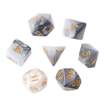 ลูกเต๋าหลายหน้าอะคริลิค7ชิ้น/เซ็ตสำหรับ D4-D20เกมกระดาน TRPG