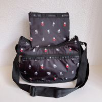 Lesportsac 2023 กระเป๋าสะพายข้าง กระเป๋าสะพายข้างพิมพ์ลายแฟชั่น7520มาพร้อมกระเป๋าใส่เหรียญ