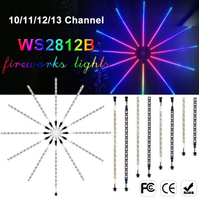 WS2812B LED Fireworks Light 10/11/12/13 Channel Round Panel WS2812 5050 RGB Individually Addressable Led Strip 10Led 15Led DC5V