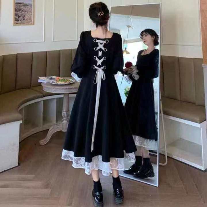 พร้อมส่ง-fashion-dress-shop-เดรสยาวเสื้อยืดแฟชั่นผู้หญิงสไตล์เกาหลี-คอกลมแขนสั้น-เนื้อผ้ายืดหยุ่นดี-กระโปรงเสื้อยืดทรงสวย-แนวหวานสดวัยรุ่นน่ารัก