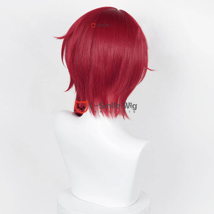 anime-es-ensemble-stars-sakasaki-natsume-dark-red-short-cosplay-wigs-heat-resistant-synthetic-hair-anime-party-wig-wig-cap