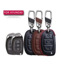 wenminr Leather Car Key Case Cover For Hyundai Creta I10 I20 Tucson Elantra Santa Fe Protection Key Shell Skin Bag Only Case